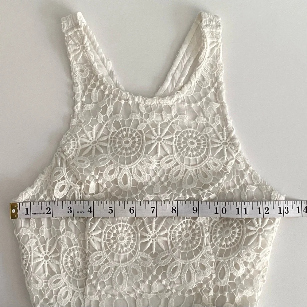Hollister Co. High Neck Cut Out Back Crochet Lace White Dress Women's Size XS - Picture 9 of 14